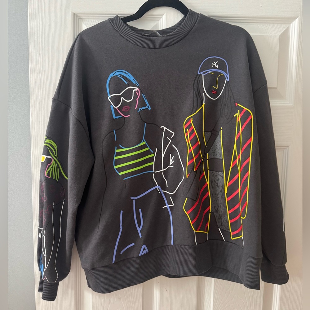 Grey Printed Sweater